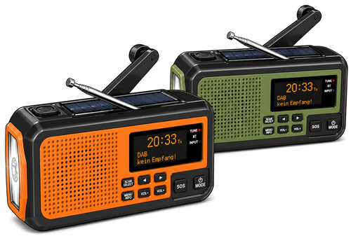 Een oranje en groene Follesa DAB-373BT