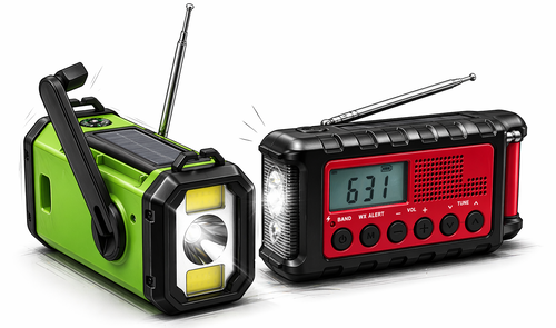 Twee verschillende noodradio's