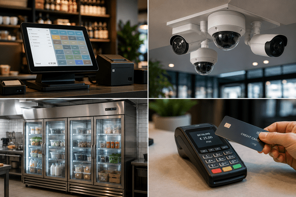 Kassasysteem, beveiligingscamera's, koelvitrines en betaalterminal