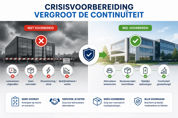 Infographic over: crisisvoorbereiding vergroot de bedrijfscontinuïteit