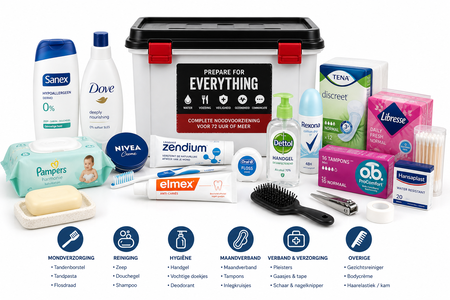 Essentiële persoonlijke verzorgingsproducten voor in een noodpakket
