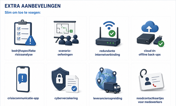Extra aanbevelingen voor bedrijfsnoodpakketten