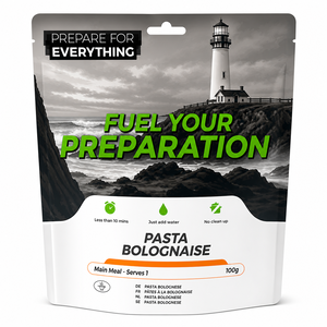 Fuel Your Preparation, noodrantsoen met pasta Bolognese