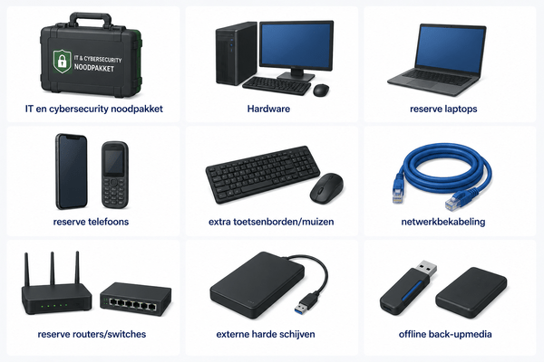 IT en cybersecurity, hardware voor in een bedrijfsnoodpakket