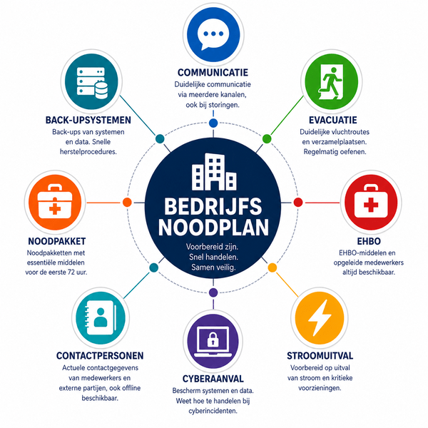 Infographic over een bedrijfsnoodplan