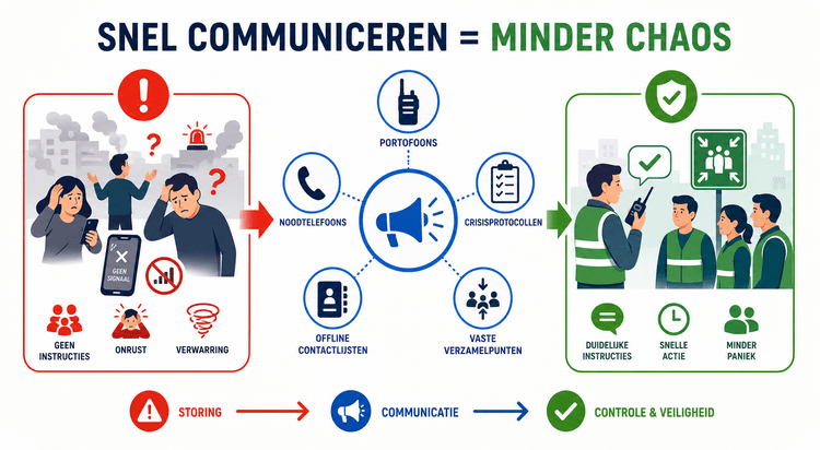 Infographic over het belang van interne communicatie tijdens een noodsituatie bij bedrijven