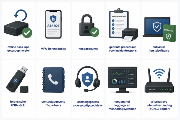 Maatregelen voor cybersecurity voor noodsituaties bij bedrijven