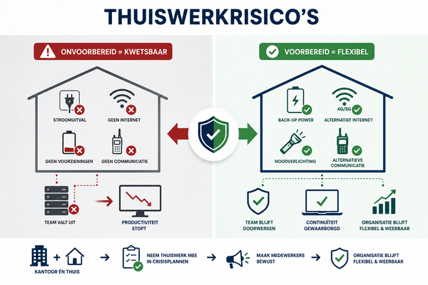 Infographic over thuiswerkrisico's tijdens een noodsituatie