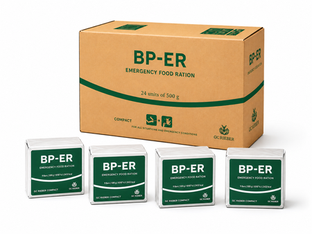 Grootverpakking BP-ER noodrantsoen en 4 losse 500 gram verpakkingen op de voorgrond