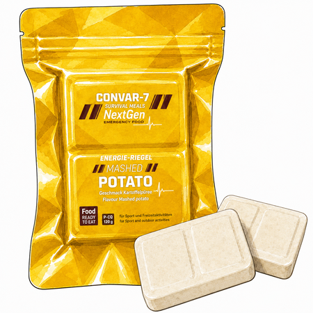 CONVAR-7 NextGen Energy Bar Mashed Potato tegen een witte achtergrond