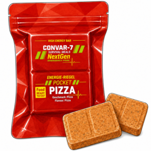 CONVAR-7 NextGen Energy Bar Pocket Pizza tegen een witte achtergrond
