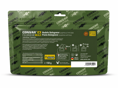 Convar Noodles Bolognese Vegetarisch