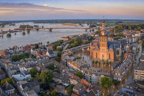 Overstroming van de Waal in Nijmegen